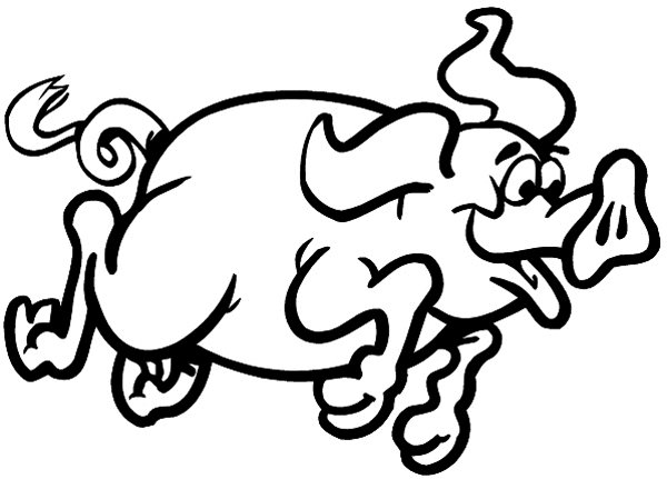 Running pig vinyl decal. Customize on line.     Animals Insects Fish 004-1231  